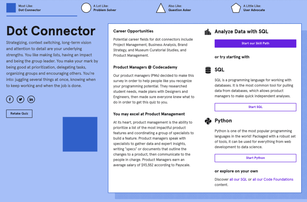 一個課程的Dot Connector測驗