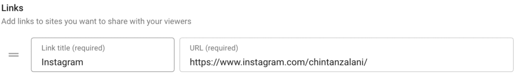 這張圖片顯示的是一個在“鏈接”部分添加了鏈接的Instagram賬戶。
