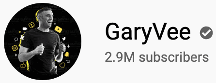 加裏維頻道,帶著社交媒體圖標包圍的Gary Vaynerchuk的型材圖片。
