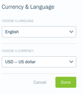 貨幣和語言設置