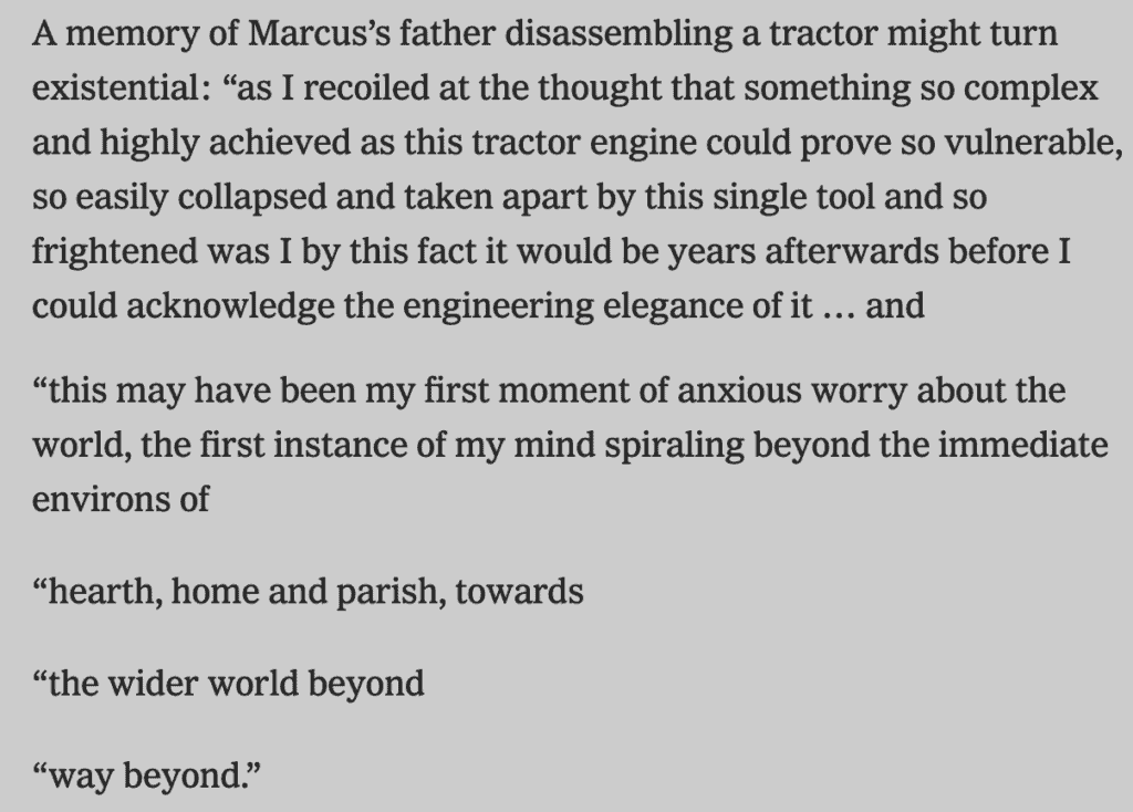 這是對馬庫斯父親寫作提示的回憶